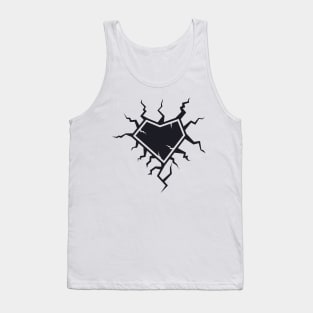 silhouette of love shaped crack Tank Top